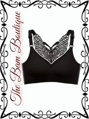 Plus Size Soft Lace Back Wireless Bra